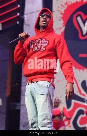 Sunrise FL, USA. März 2020. Nick Cannon tritt während Wild 'n Out Live im BB&T Center am 4. März 2020 in Sunrise, Florida auf. Kredit: Mpi04/Media Punch/Alamy Live News Stockfoto