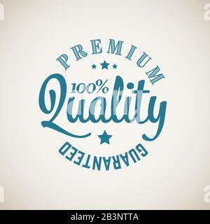 Vector Retro Premium Qualität blau Detailstempel Stock Vektor