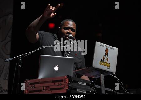 Sunrise FL, USA. März 2020. DJ Nasty tritt während Wild 'n Out Live im BB&T Center am 4. März 2020 in Sunrise, Florida auf. Kredit: Mpi04/Media Punch/Alamy Live News Stockfoto