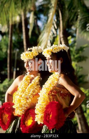 Maedchen von der Insel Oahu - Hawaii, Mädchen aus Hawaii, Stockfoto