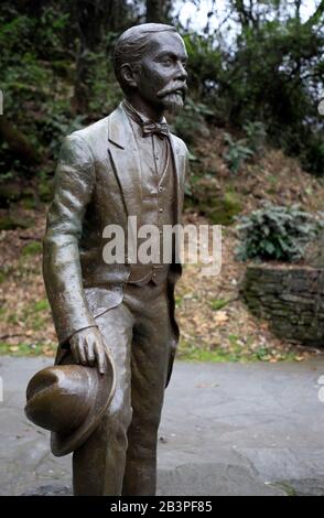 Statue von Jack Daniel, dem Gründer der Jack Daniel Distillery auf dem Boden der Jack Daniel Distillery, Lynchburg, Tennessee.USA Stockfoto