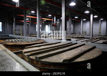 Gärungsraum in der Jack Daniel Distillery.Lynchburg.Tennessee.USA Stockfoto