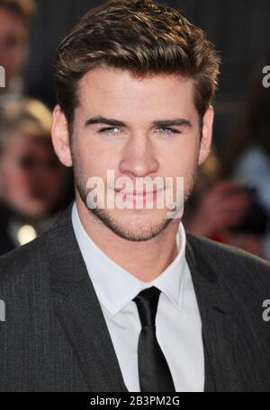 Liam Hemsworth. Europäische Premiere von "The Hunger Games", O2 Arena, London. GROSSBRITANNIEN Stockfoto