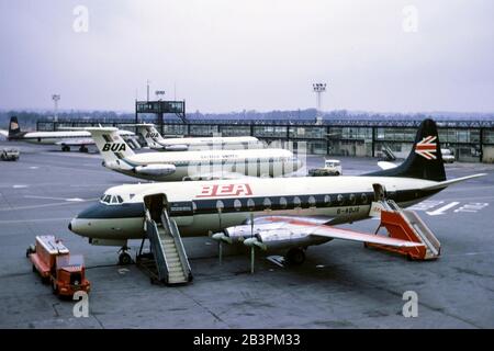 Ein BEA Viscount auf dem Flughafen Gatwick im Jahr 1970 Stockfoto