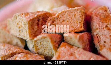 Taiwanesische Straßennahrung stinkig Tofu Nahaufnahme Stockfoto