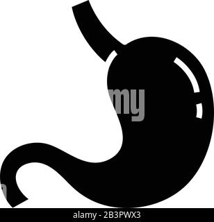 Magenscanning, schwarzes Symbol, Konzeptabbildung, Vektor-Flachsymbol, Glyph-Zeichen. Stock Vektor