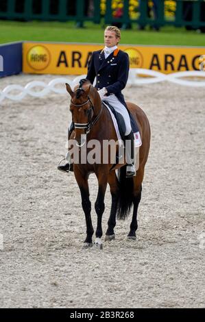 Edward Gal (NED) Reiten Group 4 Securicor Lingh - World Equestrian Games, Aachen - 23. August 2006, Dressur Grand Prix Stockfoto