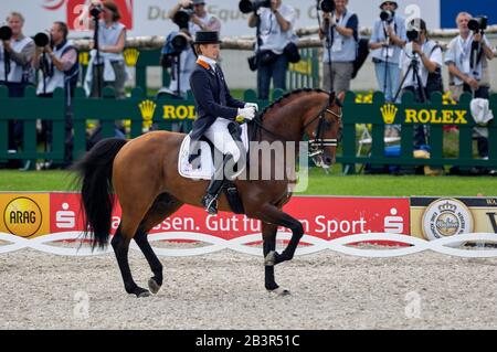 Edward Gal (NED) Reiten Group 4 Securicor Lingh - World Equestrian Games, Aachen - 23. August 2006, Dressur Grand Prix Stockfoto