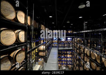 Rack House Bourbon Whiskey Warehouse of Old Forester Destilling Co in Whiskey Row.Louisville.Kentucky.USA Stockfoto