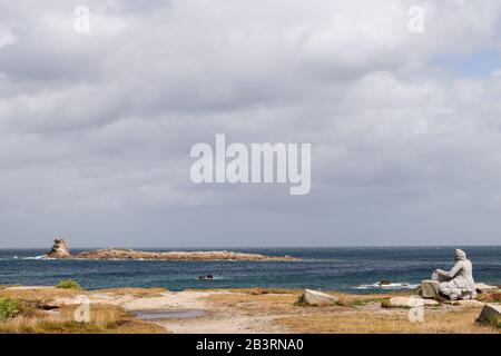 Küste des Ile Grande - große Insel - in Pleumeur-Bodou in der Bretagne, Frankreich Stockfoto