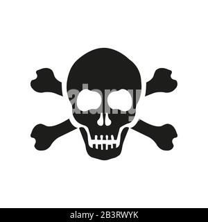 Schädel mit Knochen. Vektorgrafiken Stock Vektor