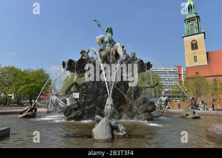 Neptunbrunnen, Spandauer Straße, Mitte, Berlin, Deutschland Stockfoto