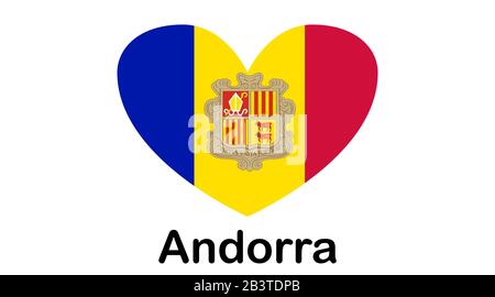 Flagge Andorras, Fürstbistum Andorra. Vorlage für Preisgestaltung, ein offizielles Dokument mit der Flagge Andorras. Stock Vektor