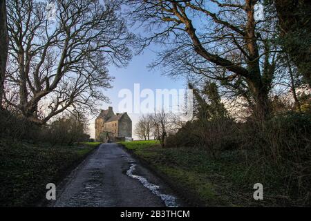 Midhope Castle repräsentiert Lallybroch in der Fernsehserie Outlander. Stockfoto