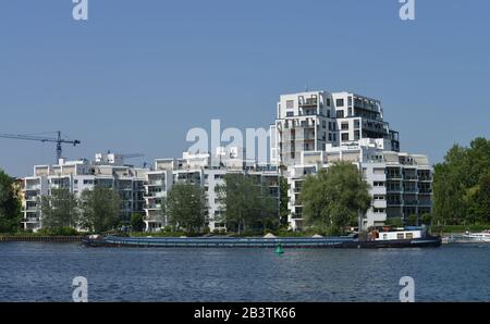 Neubauten, Wohnungen, Alt-Stralau, Friedrichshain, Berlin, Deutschland Stockfoto