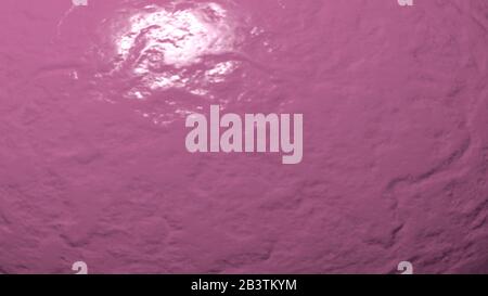 3D-Darstellung des chaotischen abstrakten Hintergrunds aus Fuchsia Purple Farbe auf einer gebogenen Oberfläche mit Lichtern und Schatten Stockfoto
