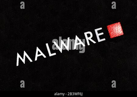 Makrofoto der Anzeigeleuchte für die Erkennung von Malware-Viren. Stockfoto