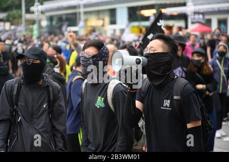 Hongkong - 1. Januar 2020: Eine Million Teilnehmer an der Demo, Forderung nach allgemeinem Wahlrecht, 2020 direkte demokratische Wahlen für Den Gesetzgebenden Rat ohne Funktion Stockfoto
