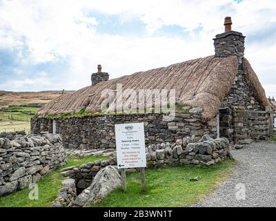 Gearrannan Blackhouse Village, Carloway, Isle of Lewis, Outer Hebrides Scotland, Großbritannien Stockfoto