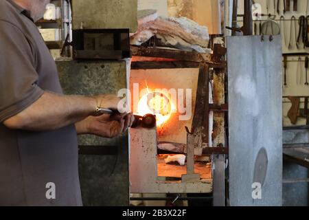 Glasmacherdemonstration in Fakenham, North Norfolk Stockfoto