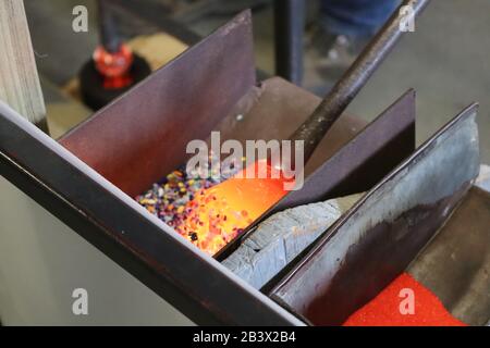 Glasmacherdemonstration in Fakenham, North Norfolk Stockfoto