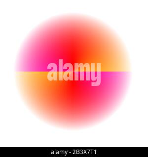 Abstrakte Werbedynamik, rot, pink, orange, gelber Kreis, modernes weißes Hintergrundmuster Stockfoto