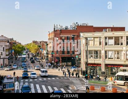Bucktown & Wicker Park in Chicago. Stockfoto