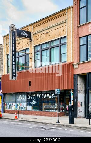 Reckless Records in Bucktown & Wicker Park in Chicago. Stockfoto