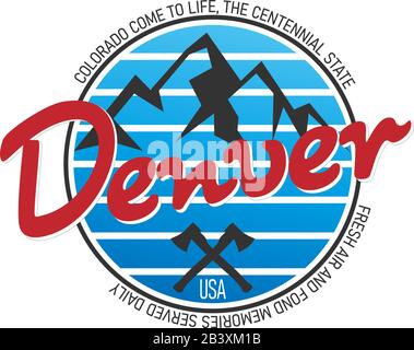 Denver Colorado Logo. Vektor- und Abbildung auf weißem Hintergrund Stock Vektor