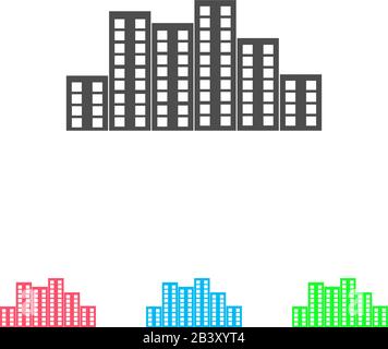 Business Center-Symbol flach. Farbpiktogramm auf weißem Hintergrund. Symbol für Vektorgrafiken und Bonussymbole Stock Vektor