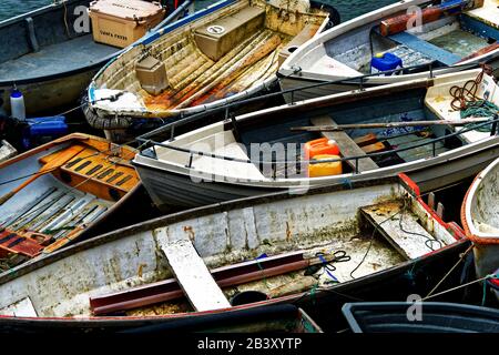 Mevagissey, dessen Name in Cornish Lannvorek ist, ist ein Dorf und Fischerhafen und eine zivile Gemeinde in Cornwall, England. Stockfoto