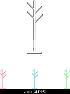 Kleidung Hanger Symbol flach. Farbpiktogramm auf weißem Hintergrund. Symbol für Vektorgrafiken und Bonussymbole Stock Vektor