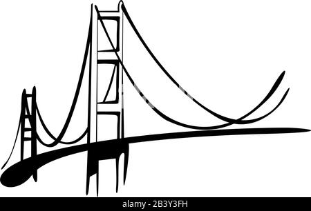 Suspension Bridge Stock Vektor
