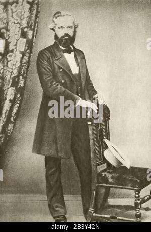Fotoporträt von Karl Marx. 1861. Stockfoto