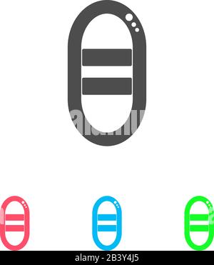 Bootssymbol flach. Farbpiktogramm auf weißem Hintergrund. Symbol für Vektorgrafiken und Bonussymbole Stock Vektor
