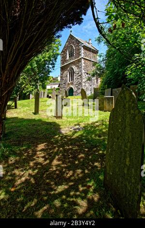 Mevagissey, dessen Name in Cornish Lannvorek ist, ist ein Dorf und Fischerhafen und eine zivile Gemeinde in Cornwall, England. Stockfoto