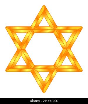 Abbildung mit dem goldenen Davidstern Stock Vektor