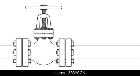 Abbildung: Absperrhahn des Rohrleitungsventils Stock Vektor