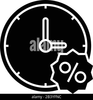 Sale Black Icon, Konzeptabbildung, Vektor-Flat-Symbol, Glyph-Zeichen. Stock Vektor