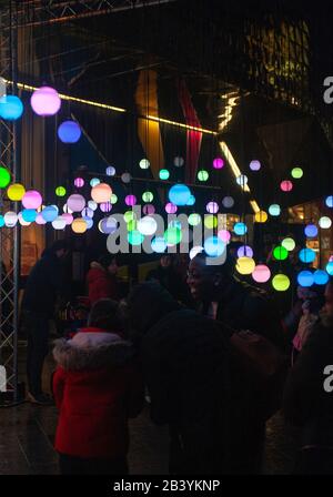 Light Up Leicester Festival der interaktiven Beleuchtung und Kunstwerke Stockfoto