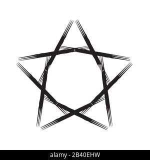 Icon-Stars gemalt, Kunstgrafik Design, isoliert auf weißem Hintergrundvektor Stock Vektor