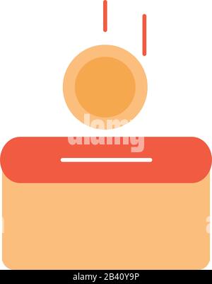 Box mit Geldspenden Charity ramadan arabic islamic Celebration Vector Illustration Tone Color Icon Stock Vektor