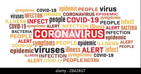 Coronavirus Krankheit Epidemie Wort Tag Wolke Vektor Stock Vektor