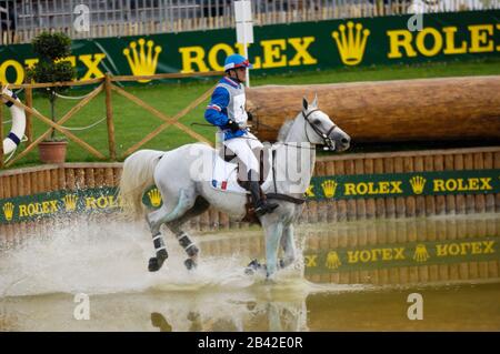 Karin Florent Laghouag (FRA) Reiten machen meinen Tag - Weltreiterspiele Aachen - 26. August 2006, Military Cross Country Stockfoto