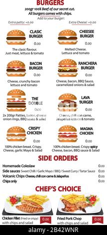 RESTAURANT-MENÜ Stock Vektor