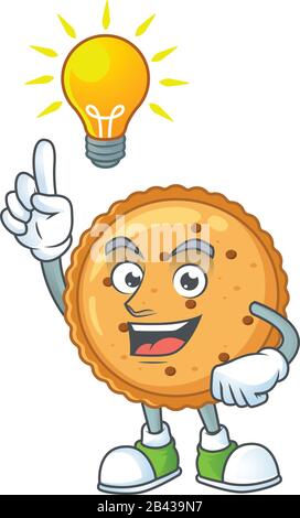 Clevere Erdnussbutter-Cookies Cartoon-Charakter hat eine Idee Stock Vektor