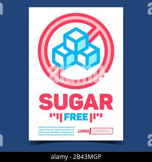 Sugar Free Creative Werbebanner Vector Stock Vektor