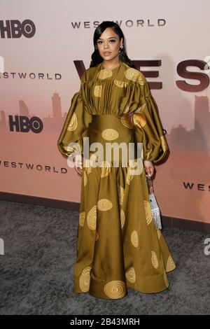 Hollywood, Kalifornien, USA. Los Angeles, Kalifornien. März 2020. Tessa Thompson besucht die Premiere von "Westworld" in der Staffel 3 von HBO am 5. März 2020 in Los Angeles, Kalifornien. Credit: Craig Hattori/Image Space/Media Punch/Alamy Live News Credit: MediaPunch Inc/Alamy Live News Stockfoto