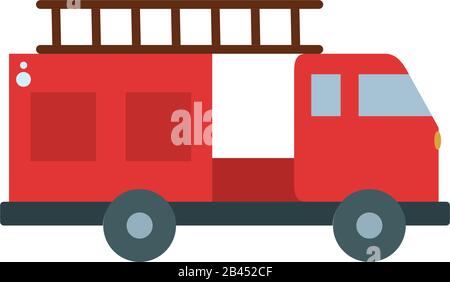 Flaches Icondesign für Feuerwehrautos, Notfallrettung Rettungsdienst Notrufnummer 11 Gefahr helfen Sicherheit und Hilfe Thema Vektor-Abbildung Stock Vektor