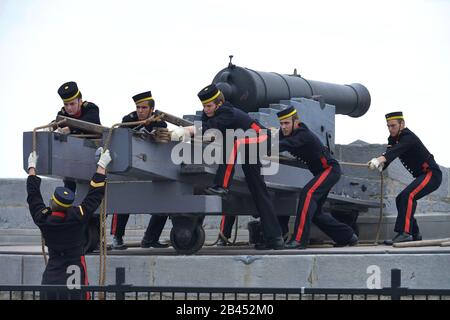 Kanone, Fort Henry, Kingston, Kanada Stockfoto